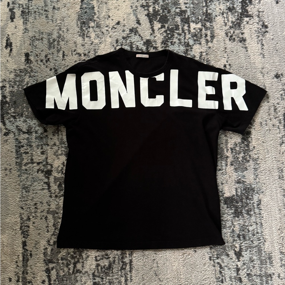 Moncler Black Tee with Subtle Logo